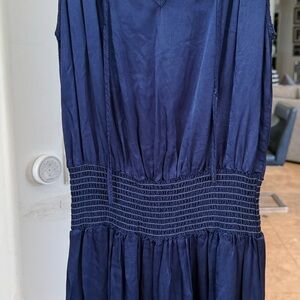 NWT Satiny Dark Royal Blue Sleeveless Sun Dress by Red Haute